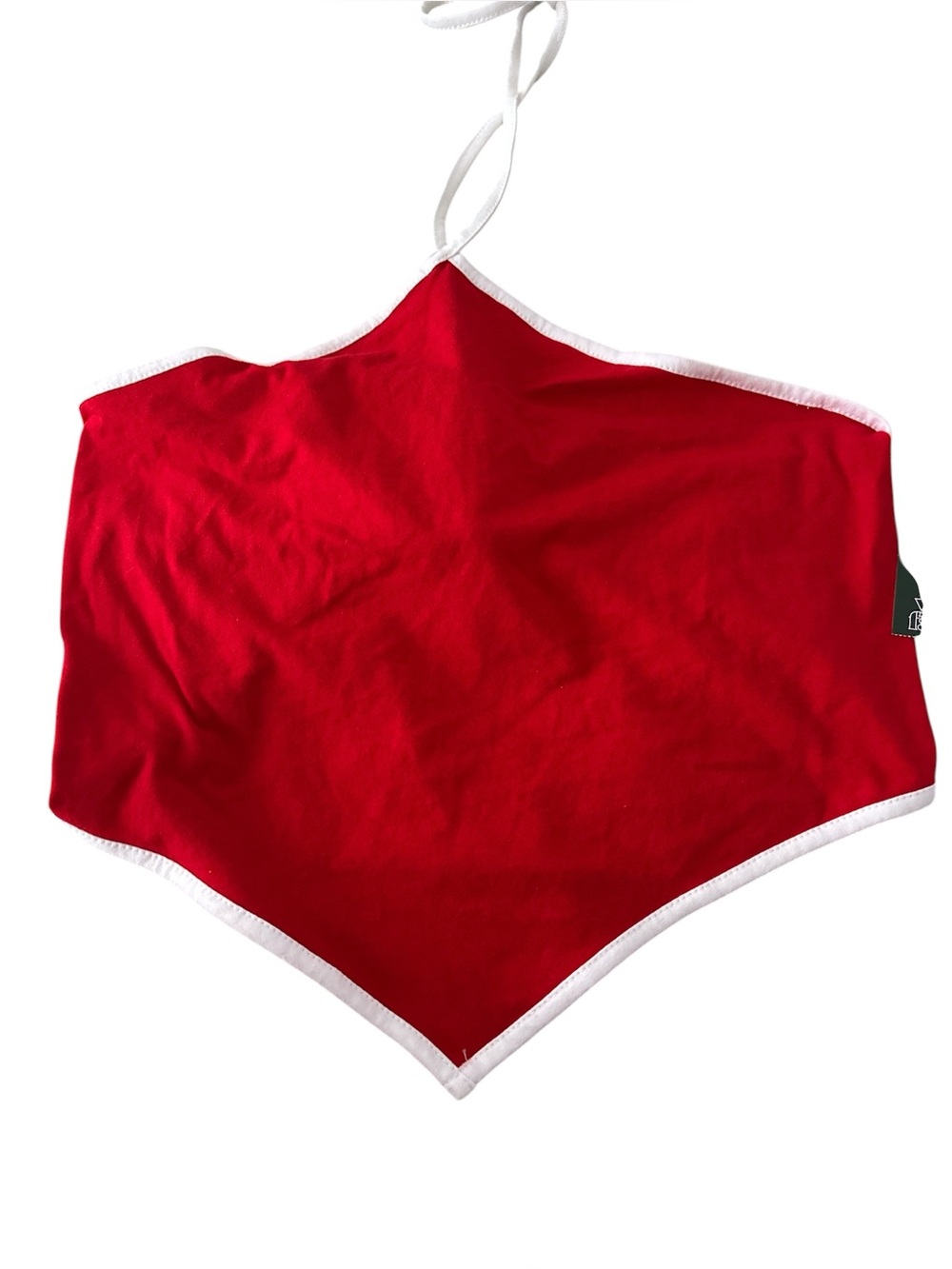 Women’s Game Day Red Cropped Halter Top with Football Charms NWT Host Pick - Picture 2 of 4